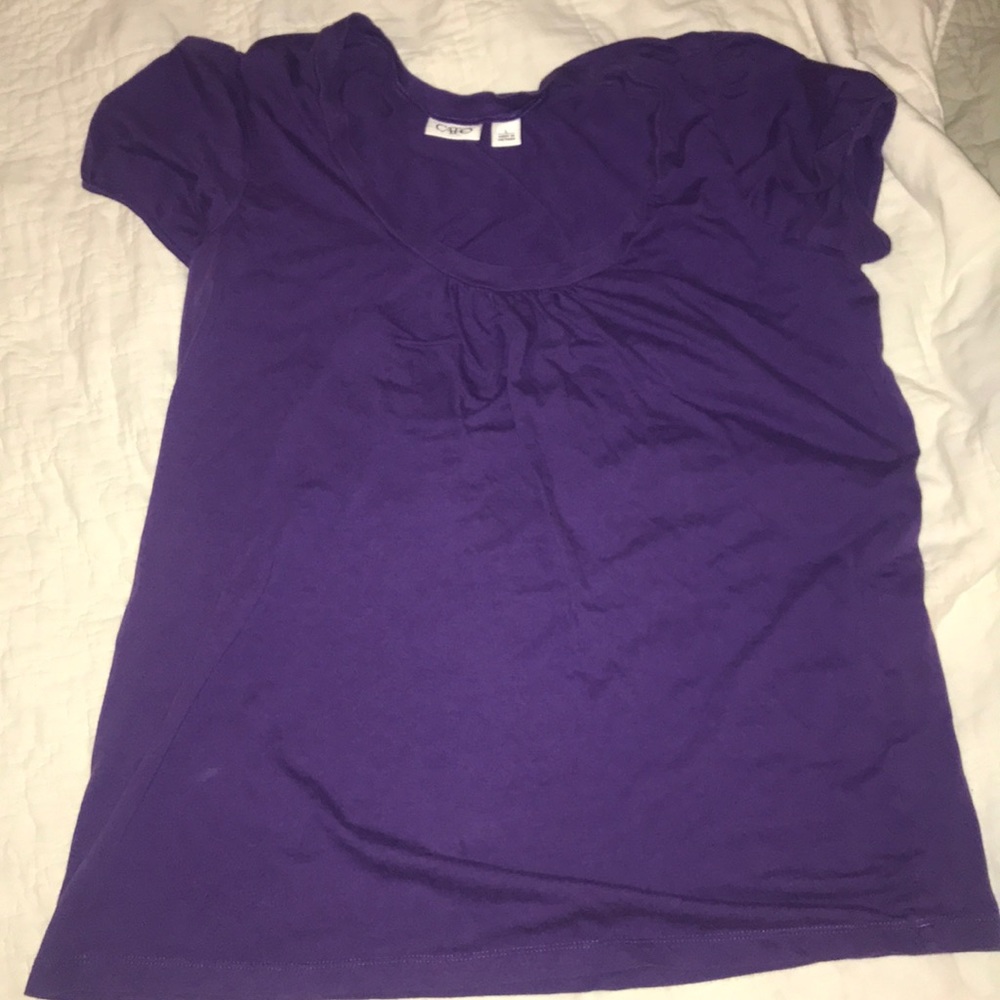 Purple scoop neck top